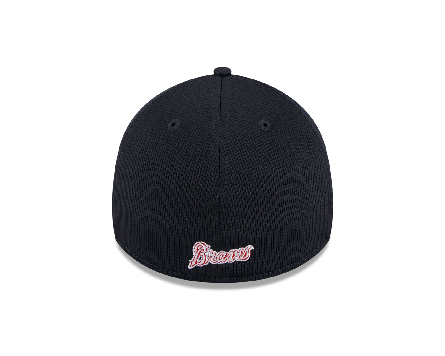 Mens New Era Atlanta Braves White/Navy 2024 Batting Practice 39Thirty Flex Fit Cap Official Team Hat Sports Fan Cap