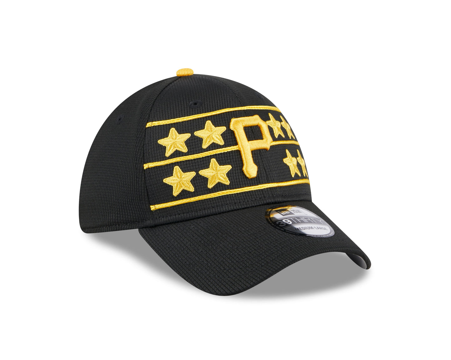 Men's Pittsburgh Pirates New Era 2024 Batting Practice Black 39THIRTY Flex-Fit Hat Official Team Hat Sports Fan Cap
