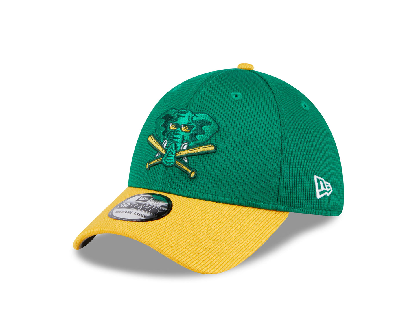 Men's Oakland Athletics New Era 2024 Batting Practice Green/Yellow 39THIRTY Flex-Fit Hat Official Team Hat Sports Fan Cap
