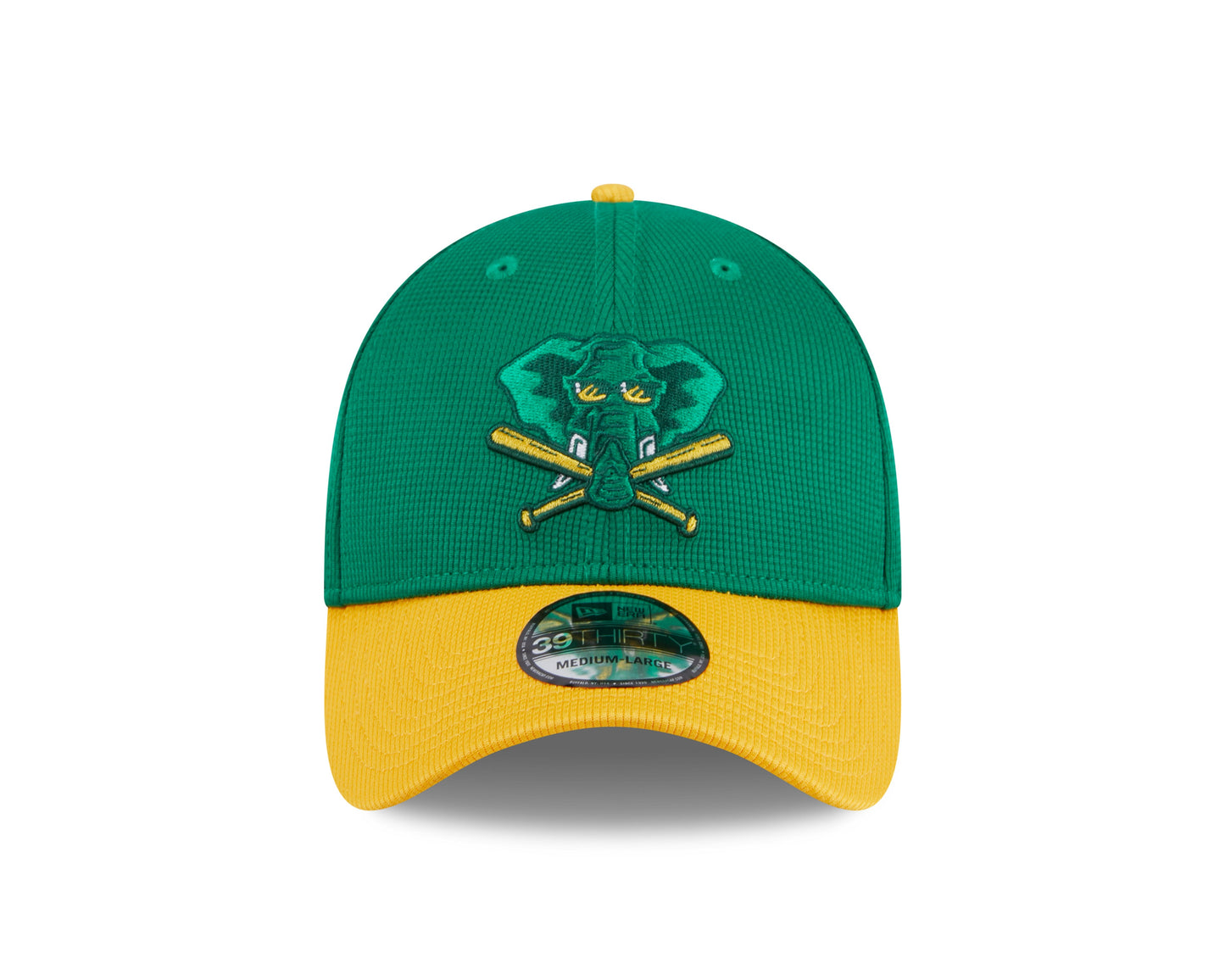 Men's Oakland Athletics New Era 2024 Batting Practice Green/Yellow 39THIRTY Flex-Fit Hat Official Team Hat Sports Fan Cap