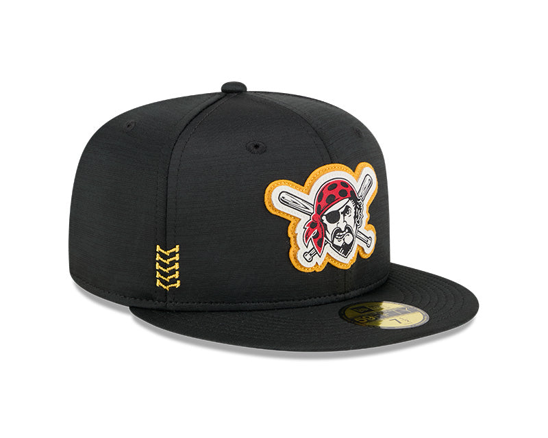 Men's Pittsburgh Pirates New Era Black 2024 Alternate Clubhouse 1914 59FIFTY Fitted Hat Official Team Hat Sports Fan Cap