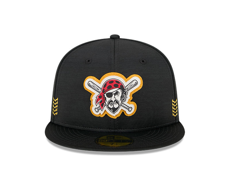 Men's Pittsburgh Pirates New Era Black 2024 Alternate Clubhouse 1914 59FIFTY Fitted Hat Official Team Hat Sports Fan Cap