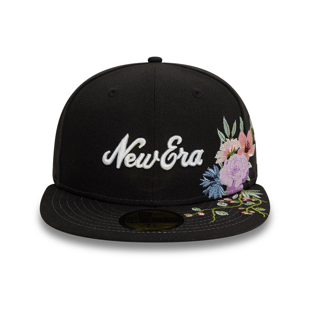 Branded New Era MLB Floral 59Fifty New Era Black/White Official Team Hat Sports Fan Cap