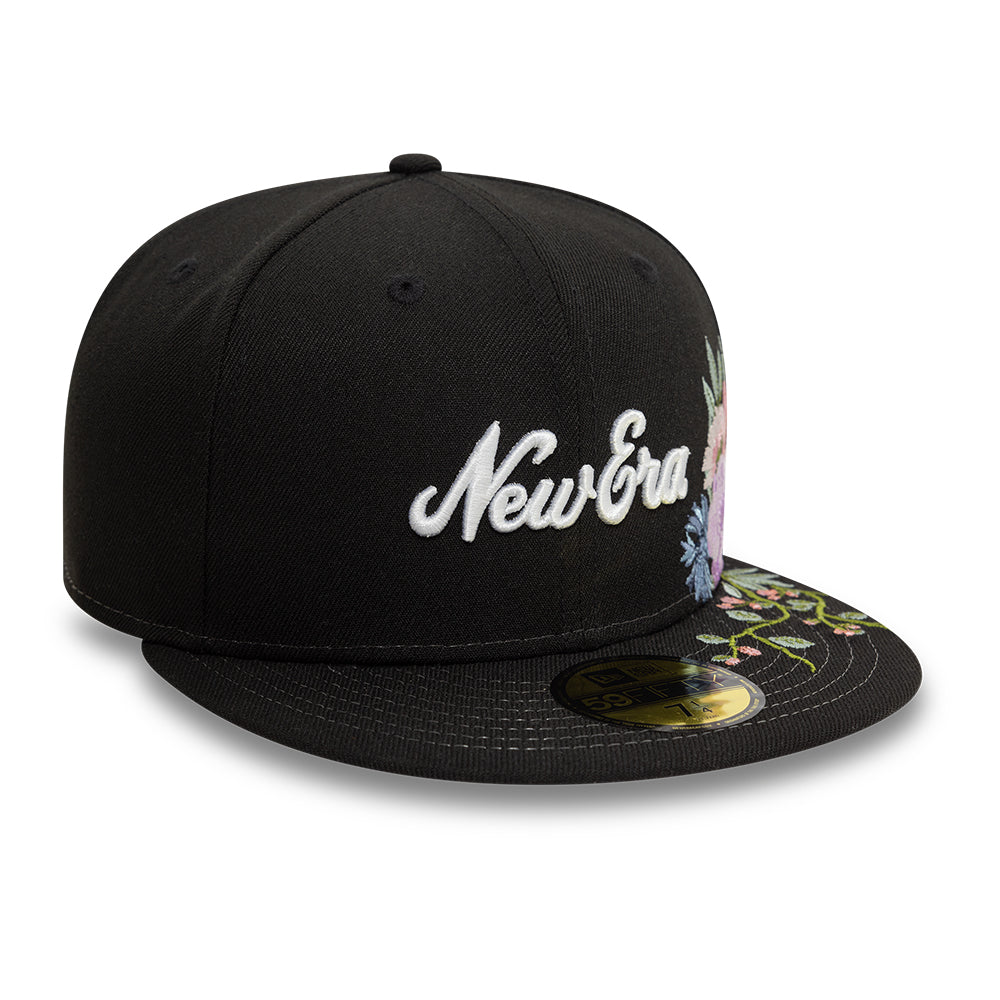 Branded New Era MLB Floral 59Fifty New Era Black/White Official Team Hat Sports Fan Cap