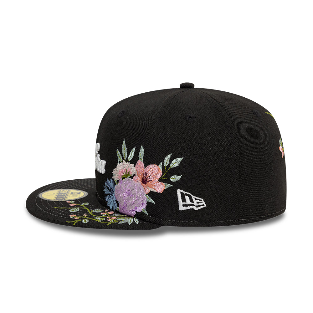 Branded New Era MLB Floral 59Fifty New Era Black/White Official Team Hat Sports Fan Cap