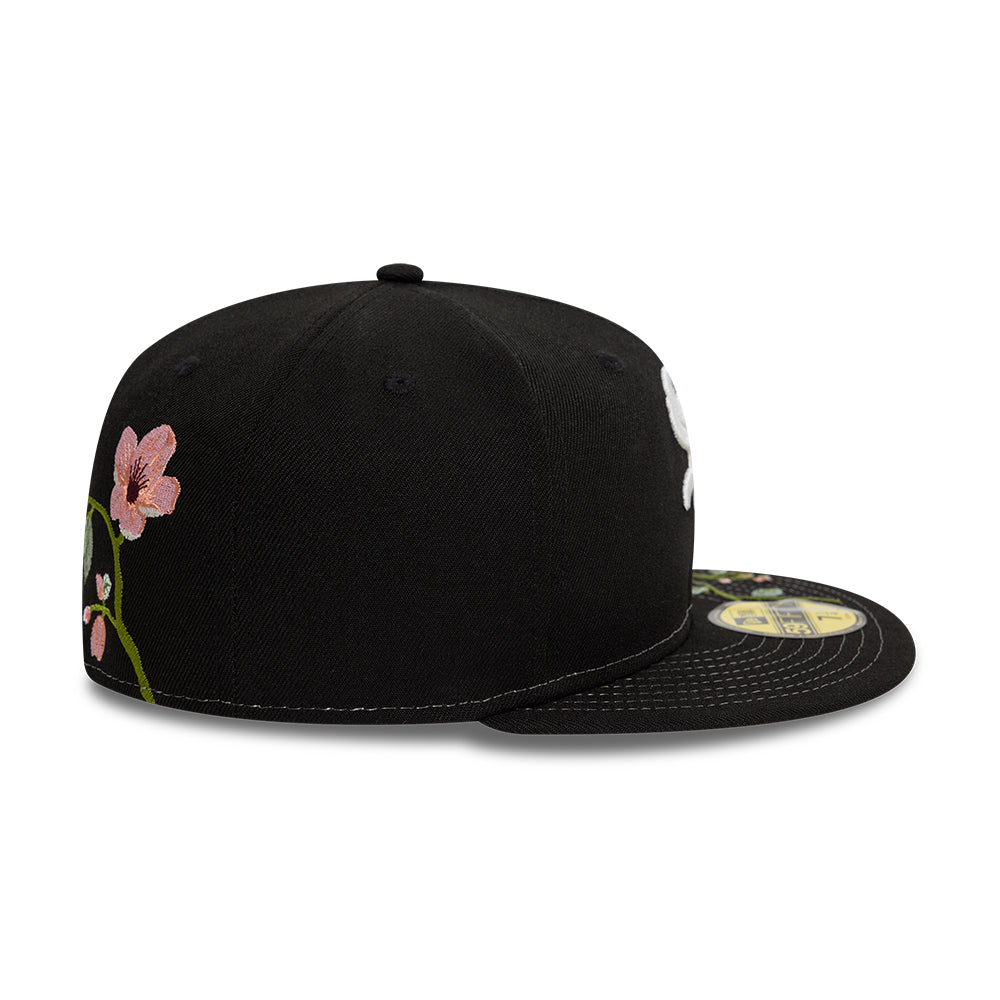 Chicago White Sox MLB Floral 59Fifty New Era Black/White Official Team Hat Sports Fan Cap