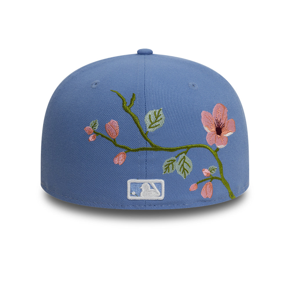 Los Angeles Dodger MLB Floral 59Fifty New Era Light Blue/White Official Team Hat Sports Fan Cap