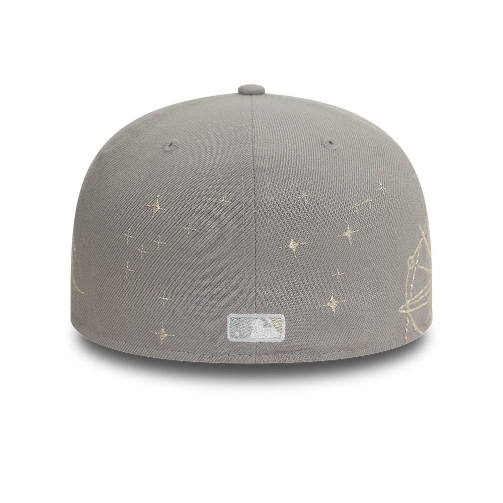 Atlanta Braves MLB Zodiac 59FIFTY Fitted New Era Grey Official Team Hat Sports Fan Cap