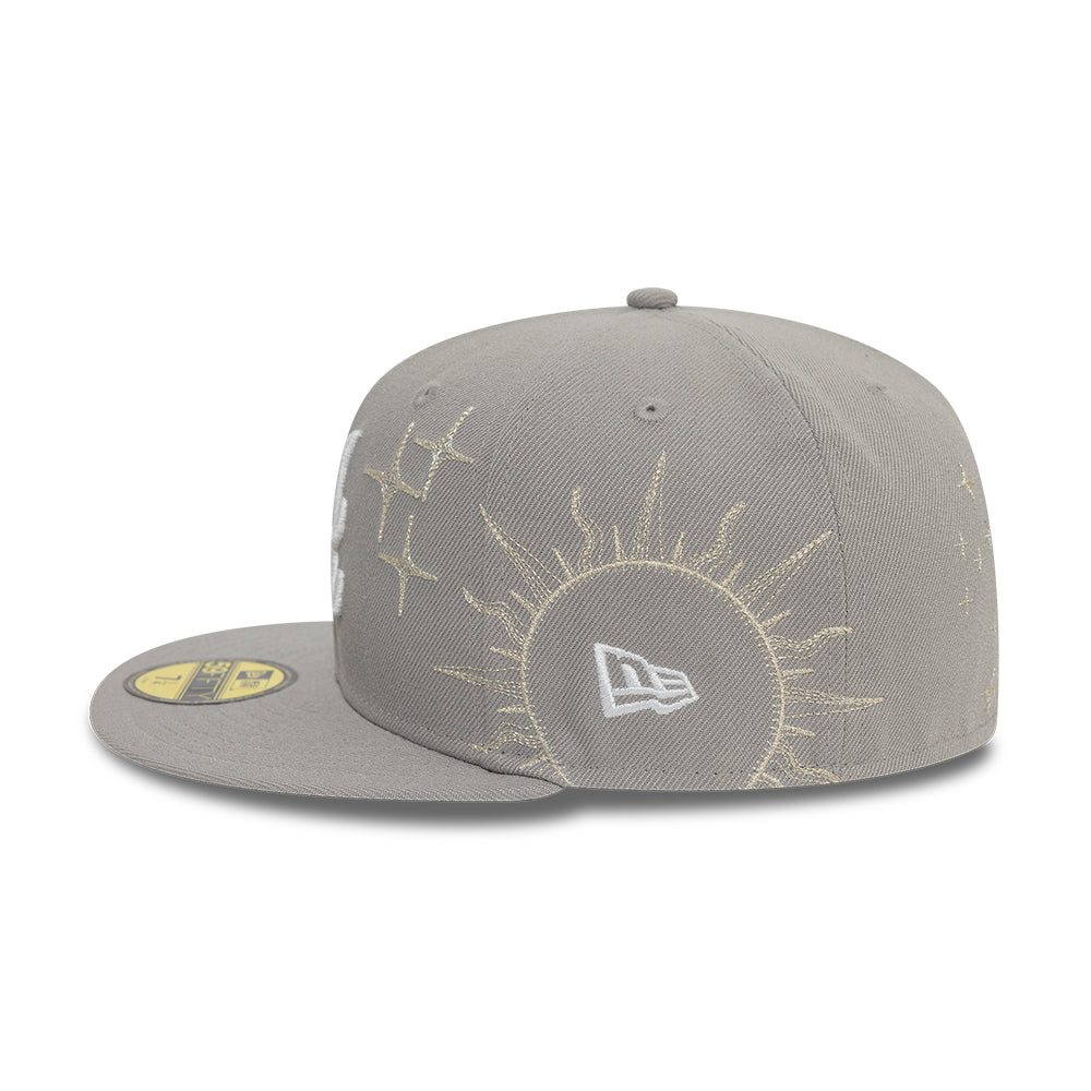 Atlanta Braves MLB Zodiac 59FIFTY Fitted New Era Grey Official Team Hat Sports Fan Cap