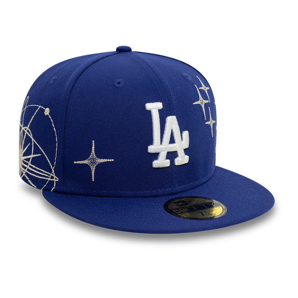 Los Angeles Dodgers MLB Zodiac 59FIFTY Fitted New Era Blue Official Team Hat Sports Fan Cap