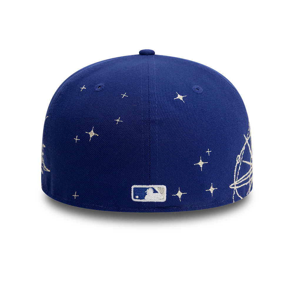 Los Angeles Dodgers MLB Zodiac 59FIFTY Fitted New Era Blue Official Team Hat Sports Fan Cap