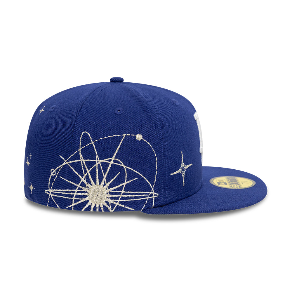 Los Angeles Dodgers MLB Zodiac 59FIFTY Fitted New Era Blue Official Team Hat Sports Fan Cap