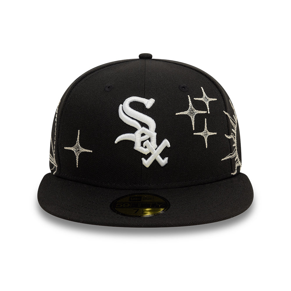 Chicago White Sox MLB Zodiac 59FIFTY Fitted New Era Black Official Team Hat Sports Fan Cap