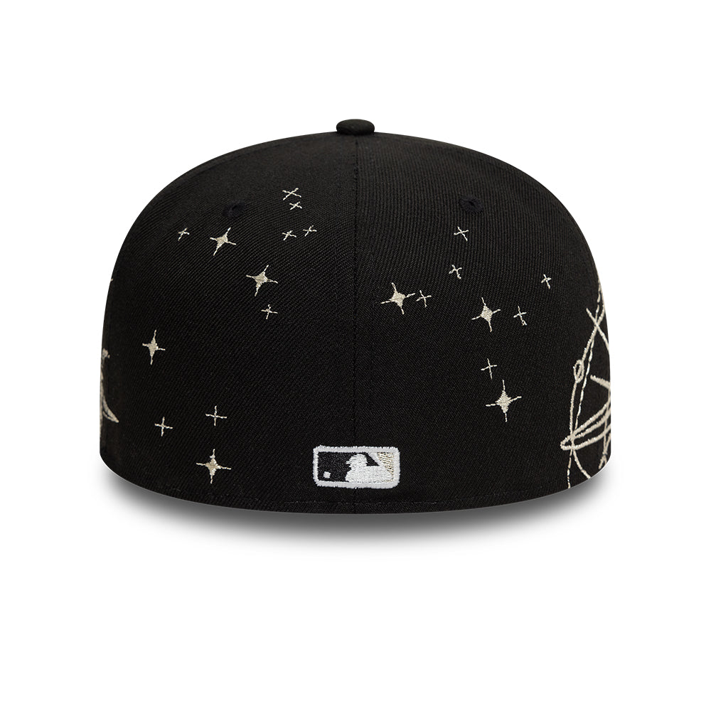 Chicago White Sox MLB Zodiac 59FIFTY Fitted New Era Black Official Team Hat Sports Fan Cap