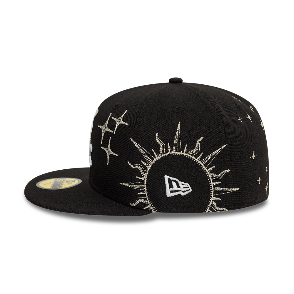 Chicago White Sox MLB Zodiac 59FIFTY Fitted New Era Black Official Team Hat Sports Fan Cap