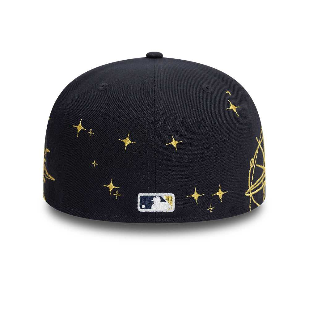 New York Yankees MLB Zodiac 59FIFTY Fitted New Era Navy Official Team Hat Sports Fan Cap