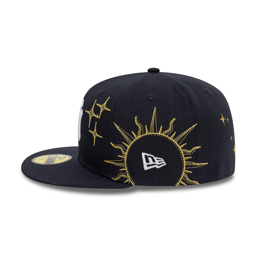 New York Yankees MLB Zodiac 59FIFTY Fitted New Era Navy Official Team Hat Sports Fan Cap