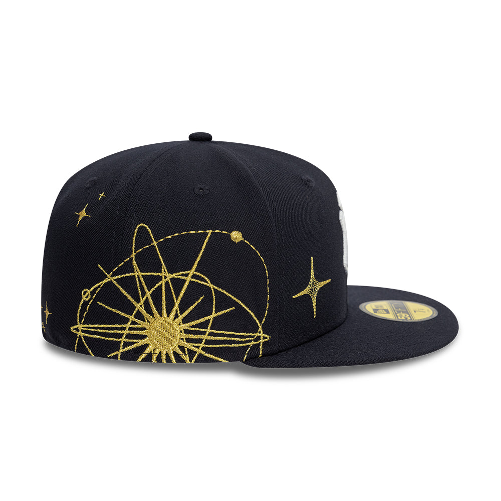 New York Yankees MLB Zodiac 59FIFTY Fitted New Era Navy Official Team Hat Sports Fan Cap