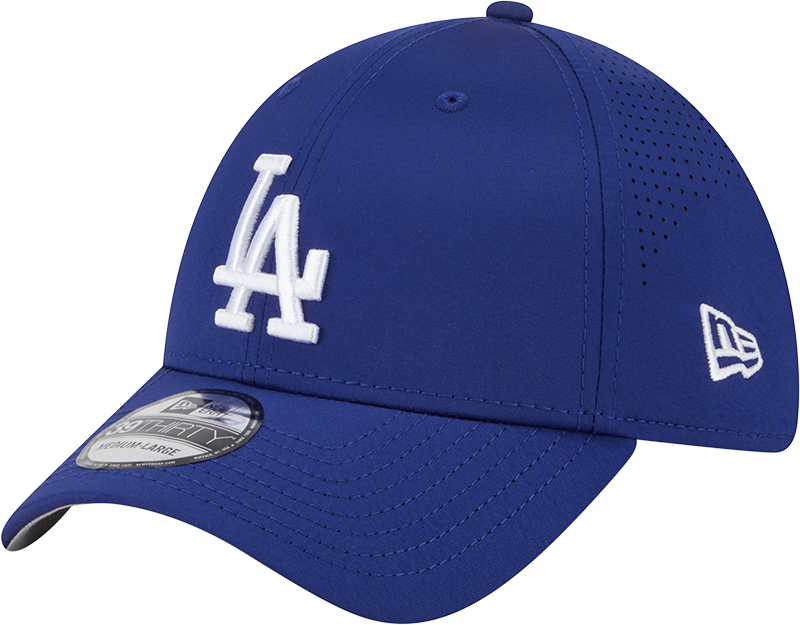 MLB Los Angeles Dodgers New Era Mid Perf 39THIRTY Flex Fit Hat - Royal Official Team Hat Sports Fan Cap