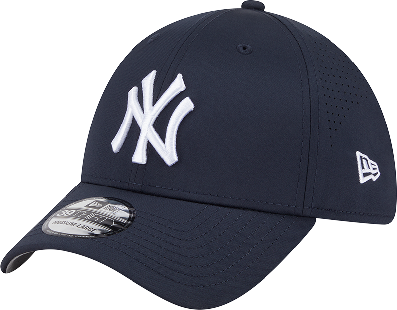 MLB New York Yankees New Era Mid Perf 39THIRTY Flex Fit Hat - Navy Official Team Hat Sports Fan Cap