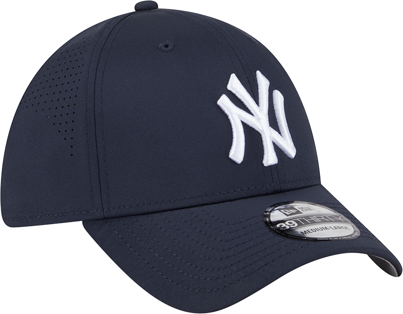 MLB New York Yankees New Era Mid Perf 39THIRTY Flex Fit Hat - Navy Official Team Hat Sports Fan Cap