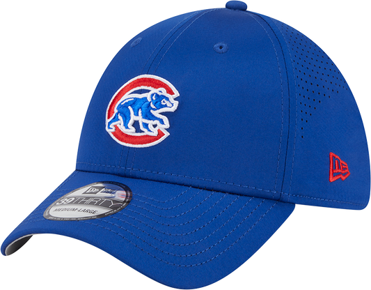 MLB Chicago Cubs New Era Mid Perf 39THIRTY Flex Fit Hat - Blue Official Team Hat Sports Fan Cap