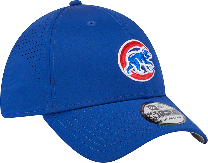 MLB Chicago Cubs New Era Mid Perf 39THIRTY Flex Fit Hat - Blue Official Team Hat Sports Fan Cap