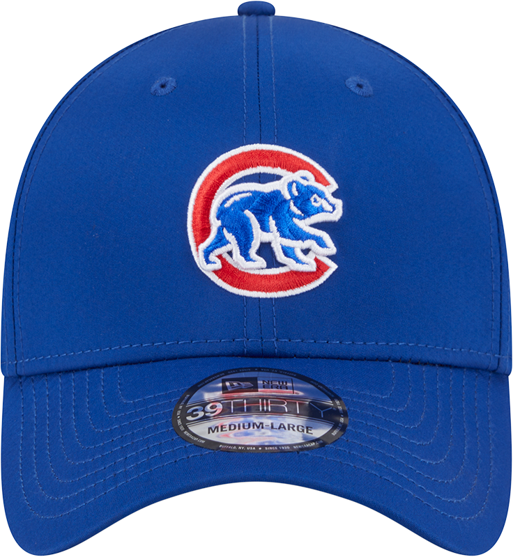 MLB Chicago Cubs New Era Mid Perf 39THIRTY Flex Fit Hat - Blue Official Team Hat Sports Fan Cap