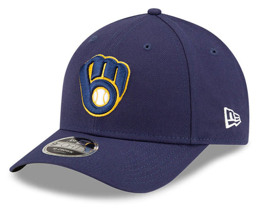 Milwaukee Brewers Navy Blue New Era Player Replica M-Crown 9FORTY Adjustable Hat Official Team Hat Sports Fan Cap