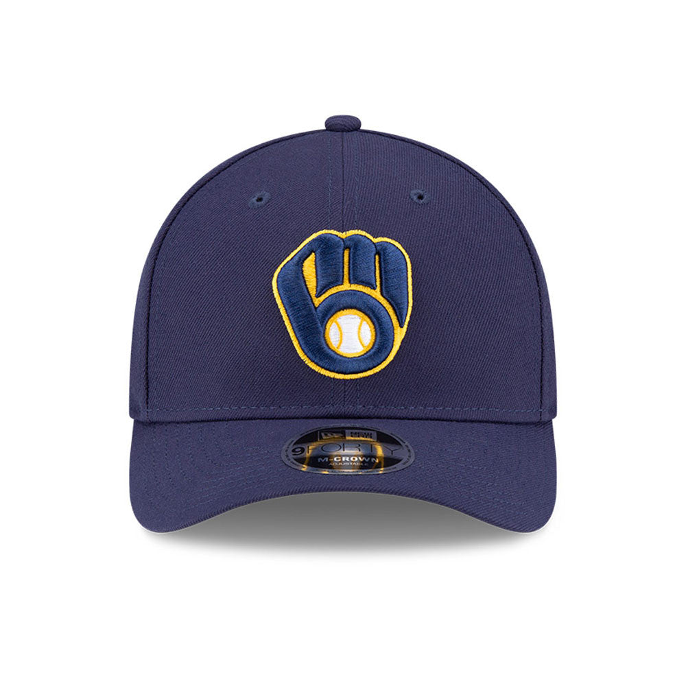 Milwaukee Brewers Navy Blue New Era Player Replica M-Crown 9FORTY Adjustable Hat Official Team Hat Sports Fan Cap