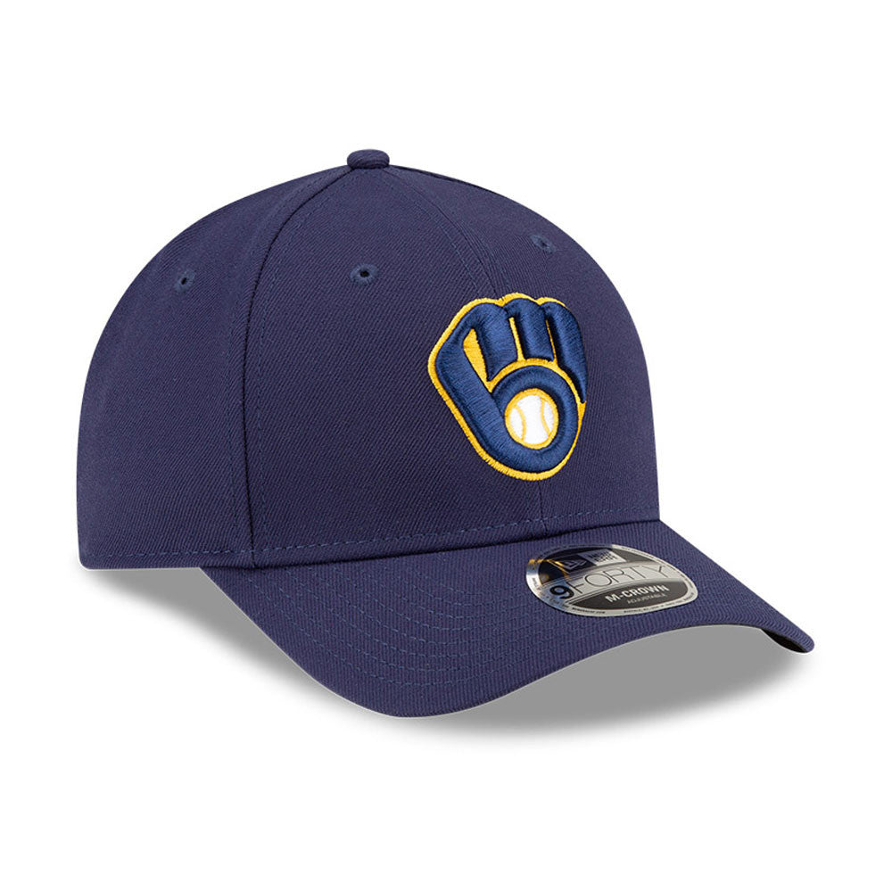 Milwaukee Brewers Navy Blue New Era Player Replica M-Crown 9FORTY Adjustable Hat Official Team Hat Sports Fan Cap