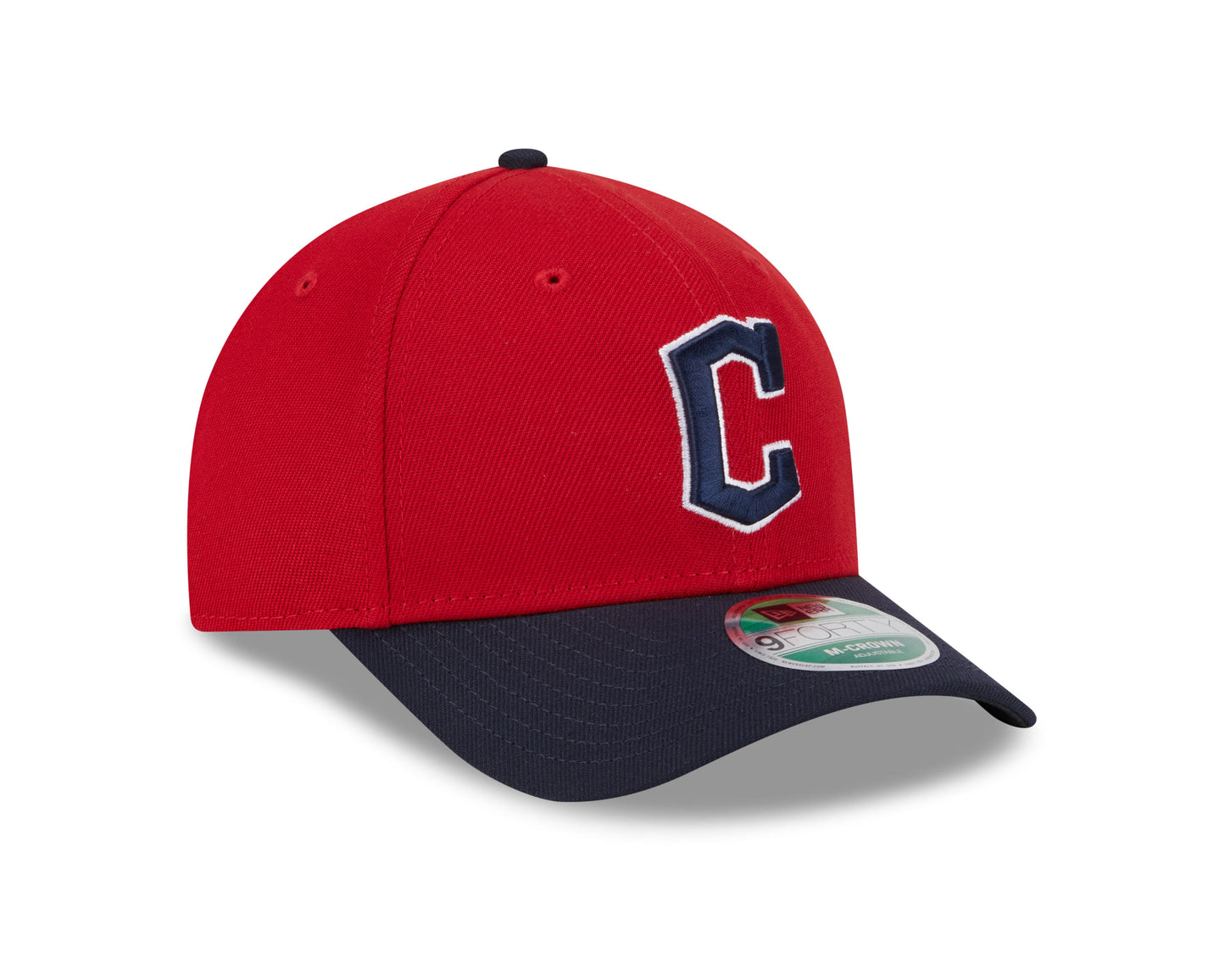 Cleveland Guardians Red/Navy New Era Player Replica M-Crown 9FORTY Adjustable Hat Official Team Hat Sports Fan Cap