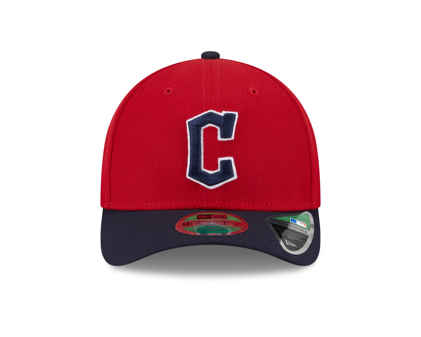 Cleveland Guardians Red/Navy New Era Player Replica M-Crown 9FORTY Adjustable Hat Official Team Hat Sports Fan Cap