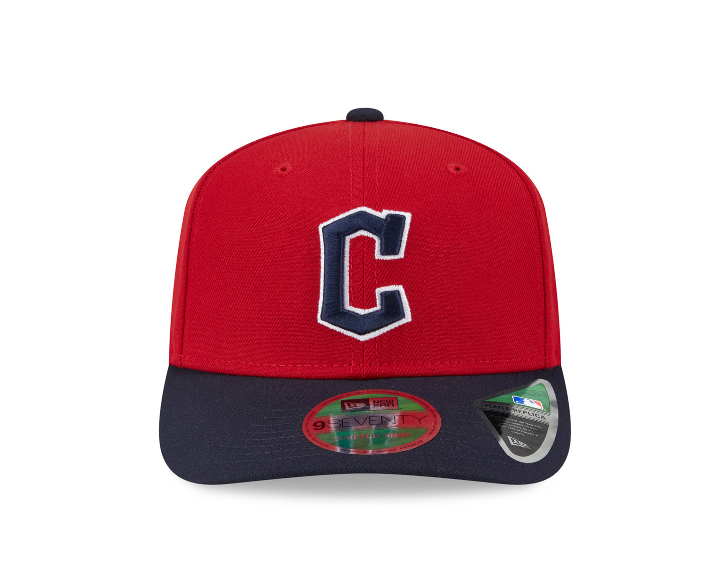 Cleveland Guardians Red/Navy New Era Player Replica 9SEVENTY Stretch Snap Adjustable Hat Official Team Hat Sports Fan Cap