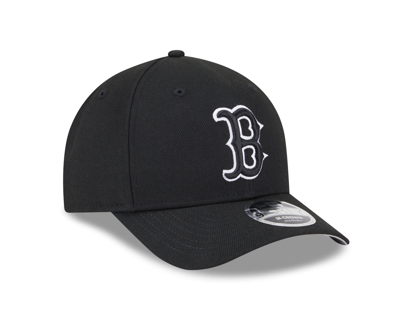 Boston Red Sox Black and White New Era M-Crown 9FORTY Adjustable Hat Official Team Hat Sports Fan Cap