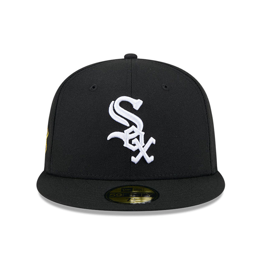 Chicago White Sox Jackie Robinson Day 25 New Era Black Game Authentic Collection On-Field 59FIFTY Fitted Hat Official Team Hat Sports Fan Cap