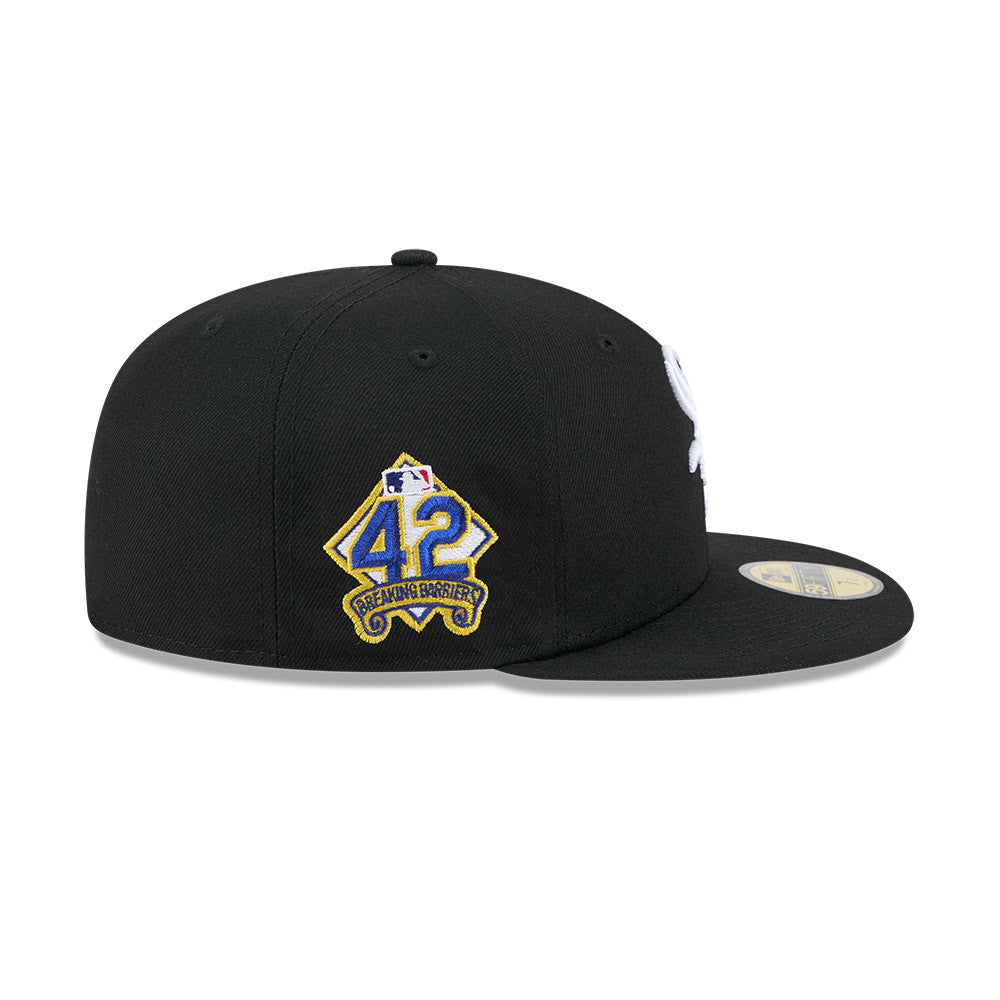 Chicago White Sox Jackie Robinson Day 25 New Era Black Game Authentic Collection On-Field 59FIFTY Fitted Hat Official Team Hat Sports Fan Cap