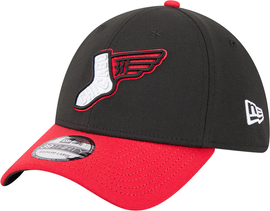 Chicago White Sox 2025 City Connect Alternate Black/Red New Era 39THIRTY Flex Fit Hat Official Team Hat Sports Fan Cap