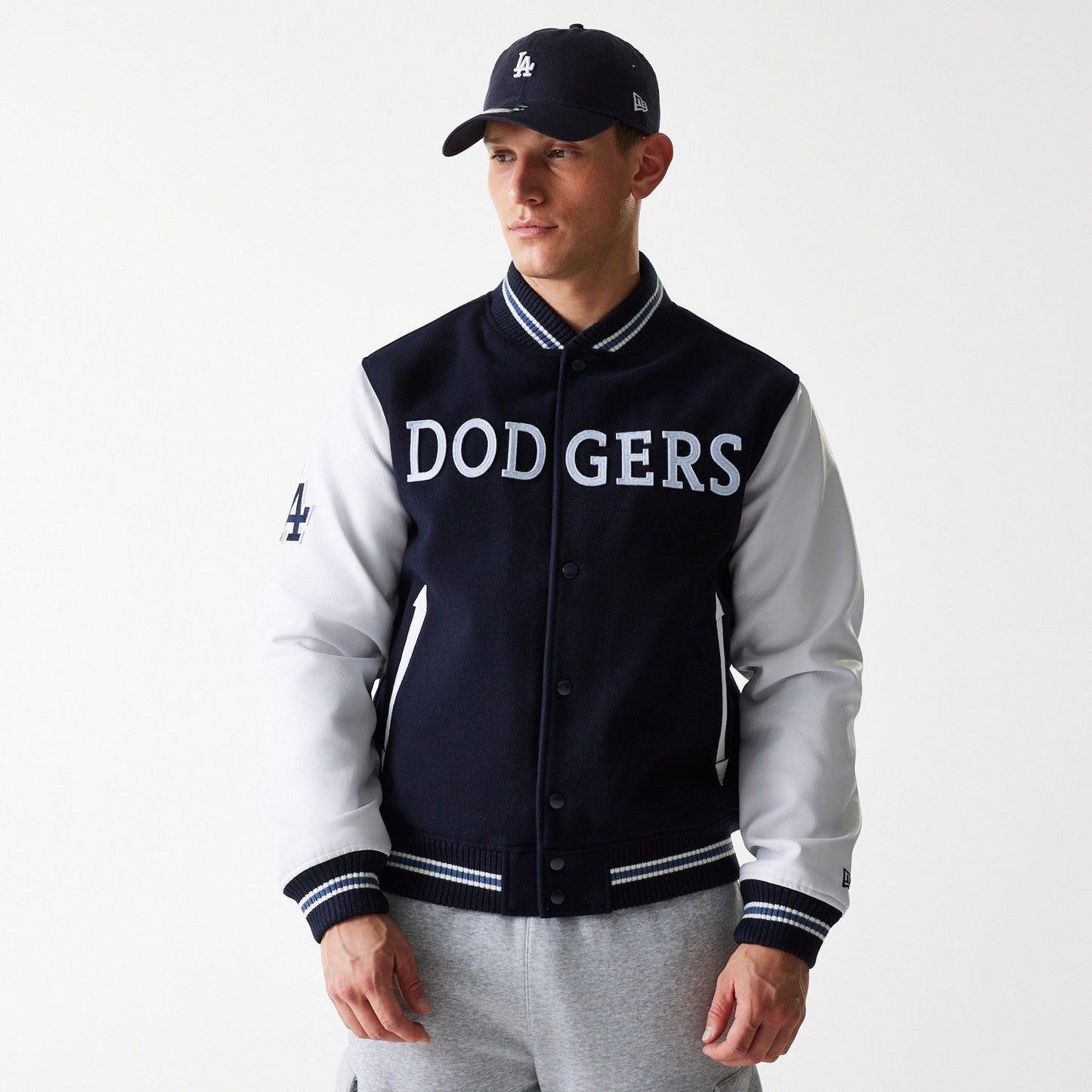Los Angeles Dodgers MLB Wordmark Varsity Jacket New Era Official Sports Fan Gear