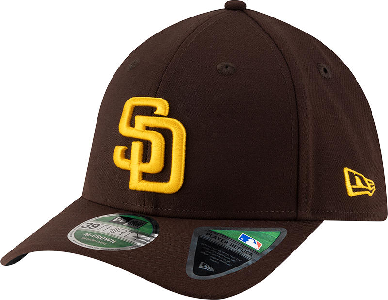 San Diego Padres New Era M-Crown Player Replica 39Thirty Brown Flex Fit Hat Official Team Hat Sports Fan Cap
