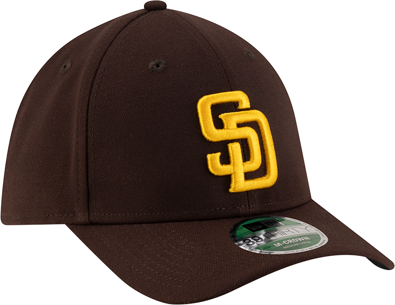 San Diego Padres New Era M-Crown Player Replica 39Thirty Brown Flex Fit Hat Official Team Hat Sports Fan Cap
