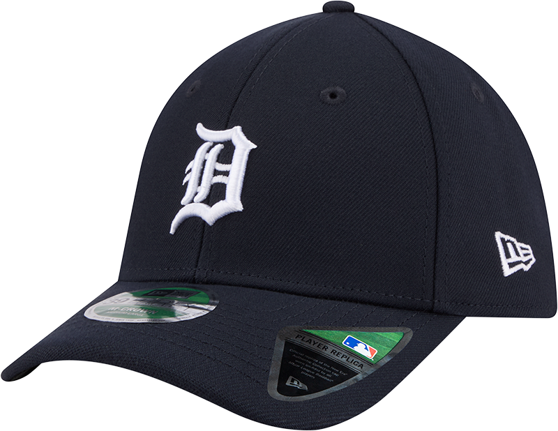Detroit Tigers New Era M-Crown Player Replica 39Thirty Navy Flex Fit Hat Official Team Hat Sports Fan Cap