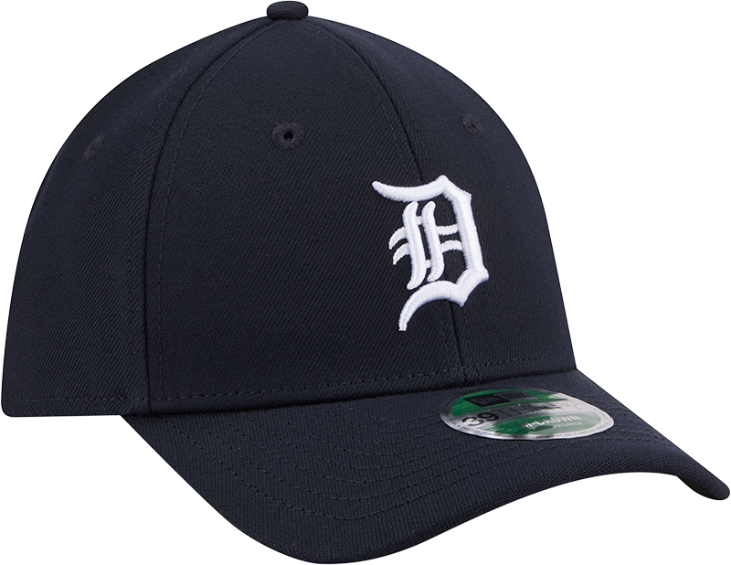 Detroit Tigers New Era M-Crown Player Replica 39Thirty Navy Flex Fit Hat Official Team Hat Sports Fan Cap