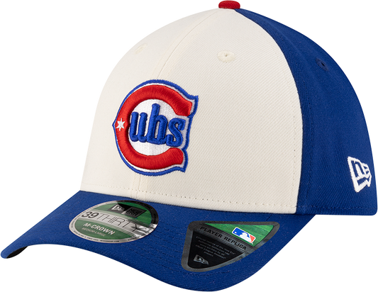 Chicago Cubs New Era M-Crown 39Thirty Alternate 2 Player Replica Blue Flex Fit Hat Official Team Hat Sports Fan Cap