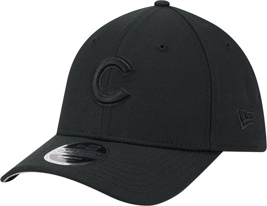 Chicago Cubs New Era M-Crown 39Thirty Black Tonal Flex Fit Hat Official Team Hat Sports Fan Cap
