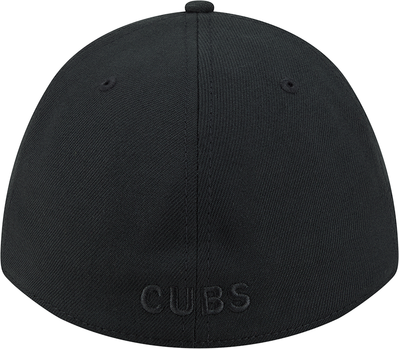 Chicago Cubs New Era M-Crown 39Thirty Black Tonal Flex Fit Hat Official Team Hat Sports Fan Cap