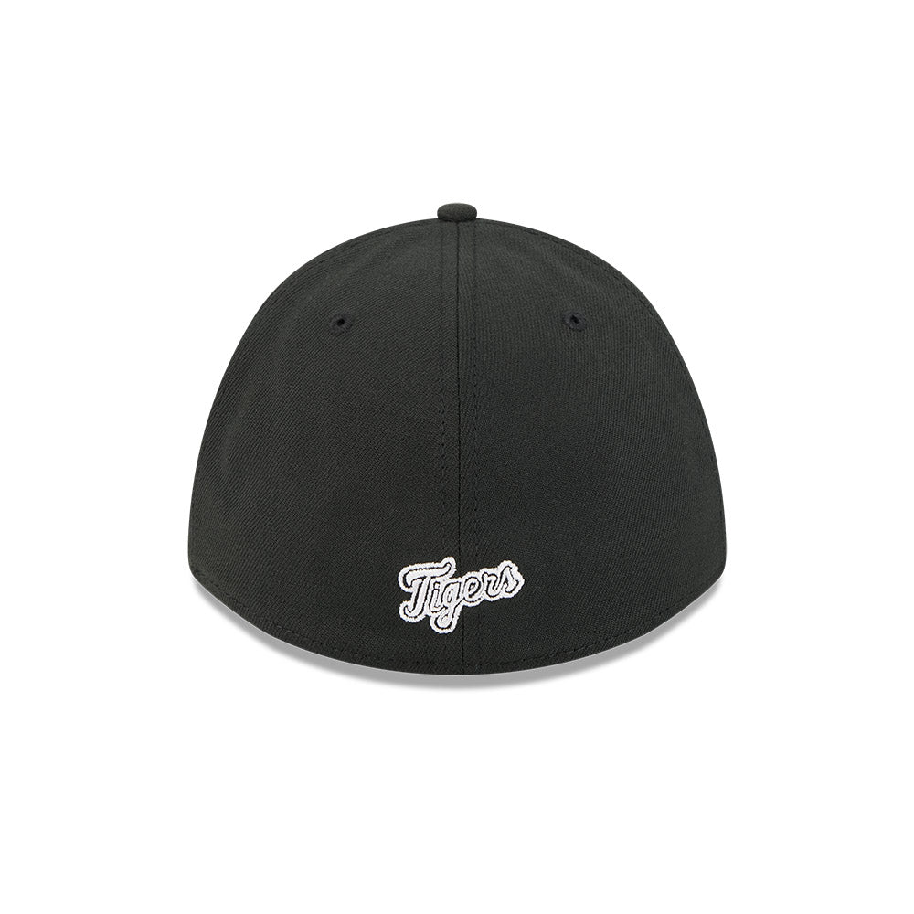 Detroit Tigers M-Crown 39Thirty Black/White Flex Fit Hat Official Team Hat Sports Fan Cap