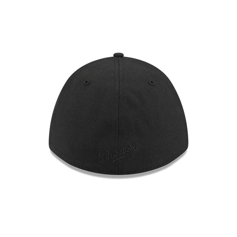Los Angeles Dodgers M-Crown 39Thirty Tonal Black Flex Fit Hat Official Team Hat Sports Fan Cap