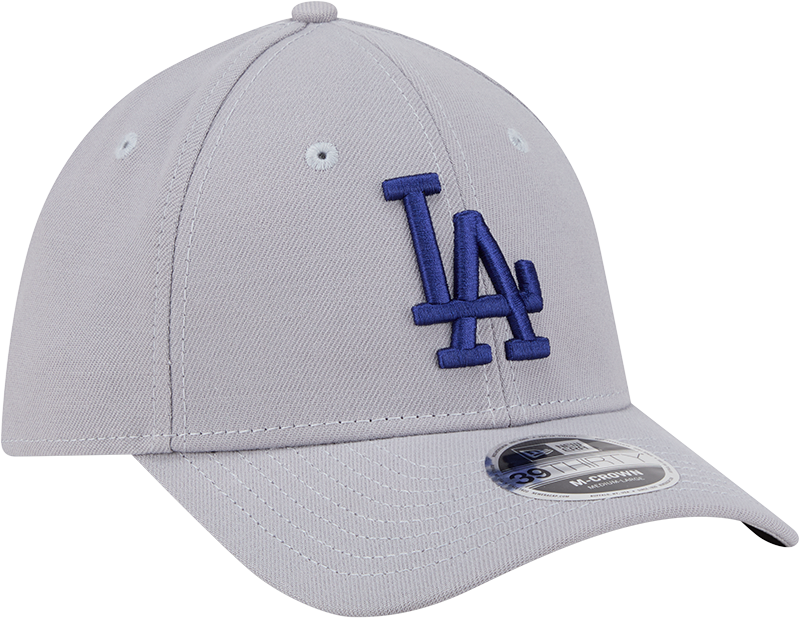 Los Angeles Dodgers New Era M-Crown 39Thirty Gray Flex Fit Hat Official Team Hat Sports Fan Cap