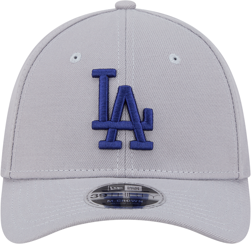 Los Angeles Dodgers New Era M-Crown 39Thirty Gray Flex Fit Hat Official Team Hat Sports Fan Cap